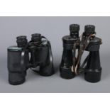 Two pairs of binoculars including WWII Bino Prism No5 MK II and Tasco 183FT.