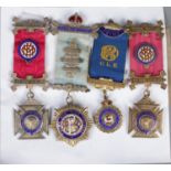 Four silver masonic medals. Including Royal Order of Buffalos examples, etc.