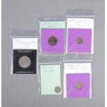 A quantity of global silver coins including British, French, Canadian and German examples.