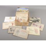 A box of thirty five tea and cigarette card albums. Includes Wills, Brooke Bond, John Player &