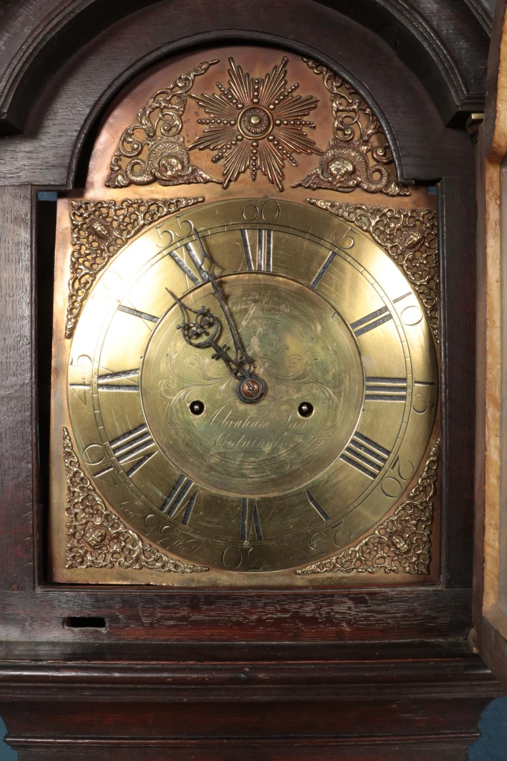 A twin weight longcase clock for restoration, with Roman Numeral dial marked for Abraham Ian - Image 2 of 2