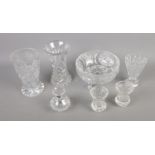 A quantity of cut glass ware including boxed Edinburgh Crystal posy vase, bowl and selection of