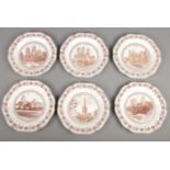 A set of six Wedgwood LNER Cathedral Series desert plates. Includes Peterborough Cathedral,