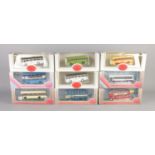 Nine large Exclusive First Editions 1:76 precision die case model buses. To include 30706 AEC Renown