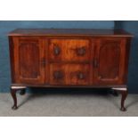 A carved mahogany sideboard. (90cm x 138cm) Formally a mirror back sideboard.