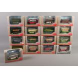 Seventeen boxed 1:76 Exclusive First Editions scale model buses. To include 26311 Guy Arab I