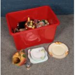 A box of miscellaneous including ceramics, glassware, decorative mirror, etc.
