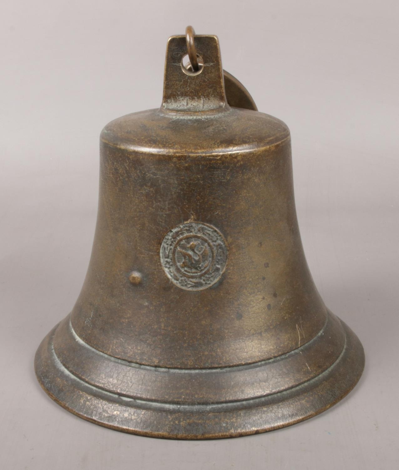 A large 20th Century brass bell, commemorating PS Graf-Spee: 1939. - Image 2 of 2