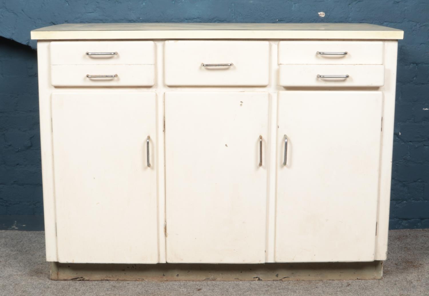 A 1960s side cabinet with Formica top. (91cm x 125cm)