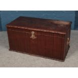 A large camphorwood lined twin linen chest. With brass twin handles and lock. Approx. dimensions