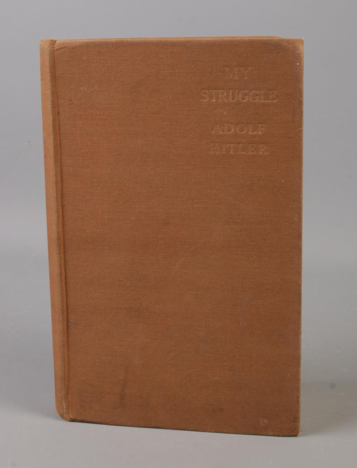 A Library Edition 1938 Hardback copy of Adolf Hitler, My Struggle (Mein Kampf). Fair Condition.