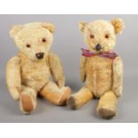 Two vintage jointed mohair teddy bears.