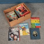 A box of assorted books including School Friends Annual, The Film School Annual, Film Portraits, X-