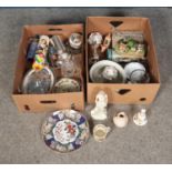 Two boxes of miscellaneous including Sylvac, Caithness, Denby, The Regal Collection Sarah figure,