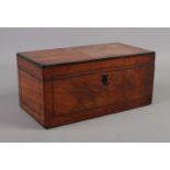 A Victorian mahogany tea caddy. (24cm width 11.5cm height)