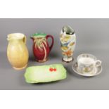 A quantity of ceramics including Beswick, H. Banquet Quaregnon vase and Adams The Farmers Arms