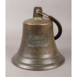 A large 20th Century brass bell, commemorating PS Graf-Spee: 1939.
