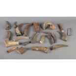 A quantity of horn/antler pieces, including some pre and uncut examples. 22 total pieces.
