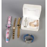 A collection of wristwatches including two ladies Accurist, novelty Frozen, Next and Terner