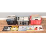 Two boxes of assorted records and one box of singles mainly country and easy listening. Includes
