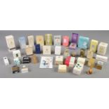 A box of perfume miniatures. Includes Yardley, Goya, etc.