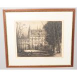 After Andrew Affleck, Framed etching of Hotel de Ville, Bruges, signed in pencil by the artist. (