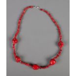 A bamboo coral necklace.