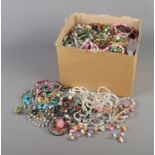 An extremely large quantity of beaded necklaces and bracelets.