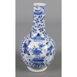 A 19th century Chinese vase. Decorated in underglaze blue with Immortals and cherry blossom. Bearing
