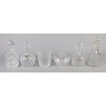 A collection of glassware, to include decanters, swing handled bucket etc.