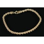 A 9ct gold rope twist bracelet. 1.80g