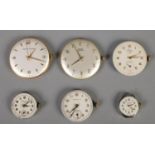Six manual watch movements. Including Smiths Astral, Trojan, Excalibur, etc.