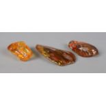 Three raw shards of amber. 156g.