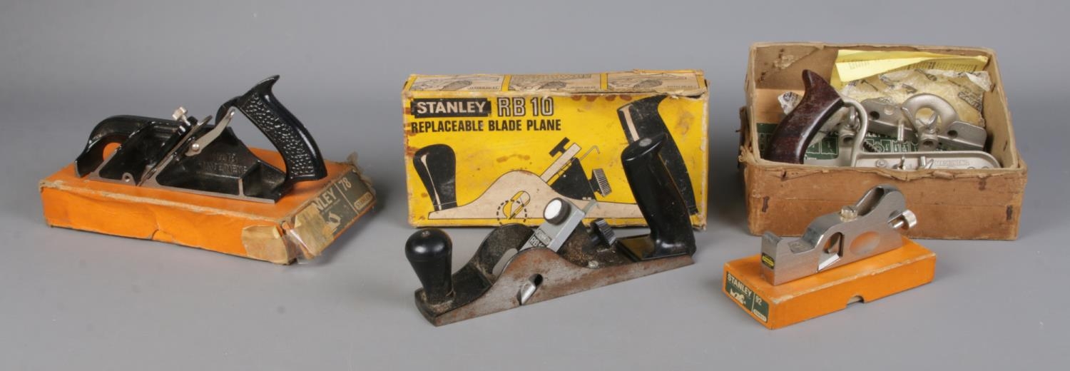 Four vintage Stanley planes, all boxed; comprising of No. 92, No. 78, No. 50 (unassembled) and RB