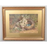 A Shepherd, an early 20th century gilt framed watercolour of still life of a woodland floor with