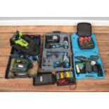 A quantity of power tools, to include a Bosch Jigsaw, Draper Expert and Hawkforce reciprocating saw.