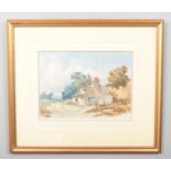 William Callow (1812-1908), a gilt framed watercolour, landscape scene with a cottage. Bearing
