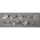 Nine silver rings. Including cubic zirconia set examples, etc.
