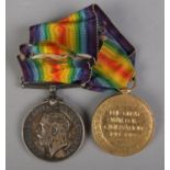 Two WWII medals. Both inscribed to the edge. '21331 PTE.W.R. SCOTT'. Durham Light Infantry.