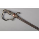 A German/Prussian World War One officer's sword. With etched fullered blade. Blade length 83.5cm.