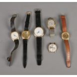 A quantity of gents wristwatches to include Saxon, Omivox, Walux, etc.