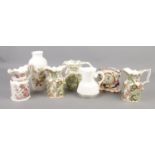 A collection of Mason's ceramics. Includes Amethyst, Applique and Mandalay examples. Minor chip to