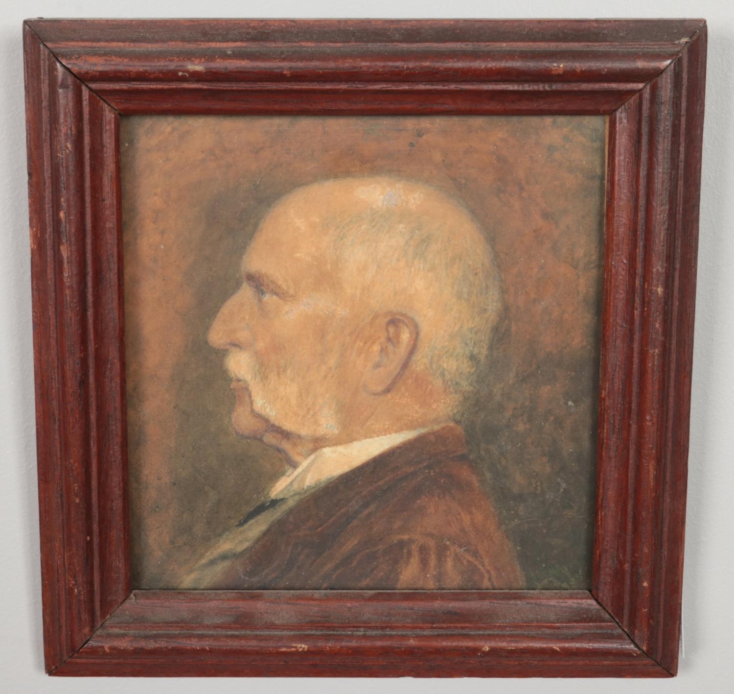Florence Freeman Wilmot, a framed watercolour, portrait of a gentleman, J.S Shekell. Signed and