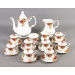 A Royal Albert 'Old Country Roses' Coffee set. comprising coffee pot, hot water jug, eight coffee