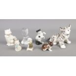 A quantity of animal ceramics to include Lomonsov White Tiger Cub, Royal Doulton kitten HN2580,