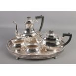 A Sheffield silver plated tea set on Allander gallery tray.