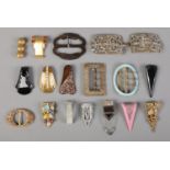 A collection of deco dress clips and buckles, including jewelled examples.