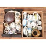 Two large boxes of assorted ceramics and pottery, to include examples from L Hjorth, Bing and