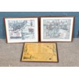 Two framed limited edition John Michael Webster prints including Salt of the Earth and Mining