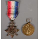 Two WWI medals. Both inscribed 7473 PTE E.Hawley 1/E York .R.